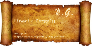 Minarik Gergely névjegykártya
